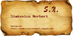 Simkovics Norbert névjegykártya